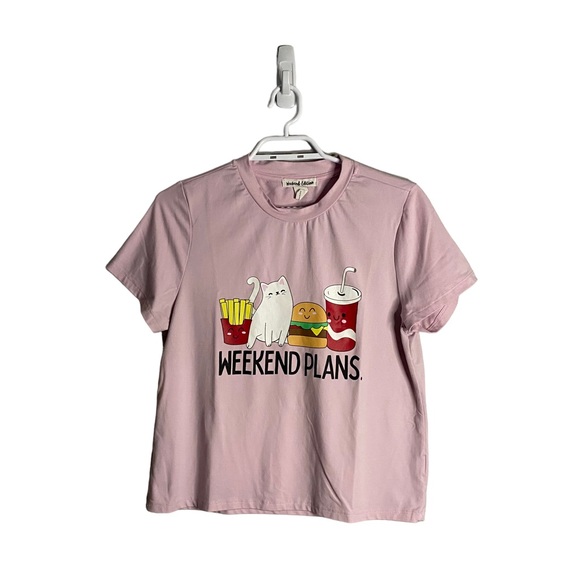 Weekend Edition Women's Soft Pink Cozy Short Sleeve Pajama T-Shirt - Picture 2 of 6